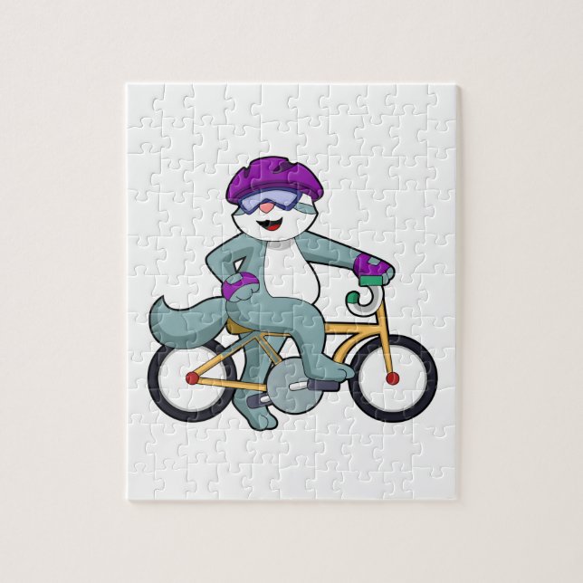 Cat with Bicycle Jigsaw Puzzle (Vertical)