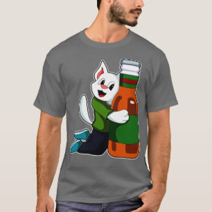 Cat with Bottle of Beer T-Shirt