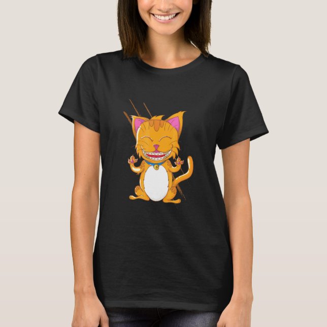 Cat With Braces T-Shirt (Front)