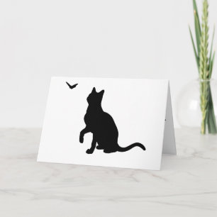 Cat with Butterfly Greeting Card- Blank Card