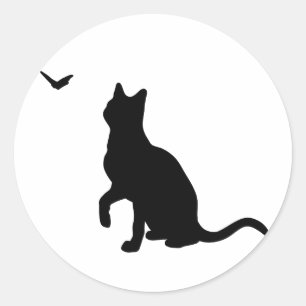 Cat with Butterfly Sticker