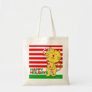 Cat With Candy Cane Holidays Bag 1