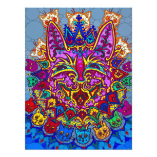 Cat with Cat Necklace by After Louis Wain Photo Print