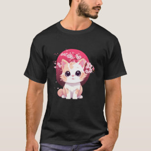 Cat With Cherry Blossoms For Men Women Kids Cat Lo T-Shirt