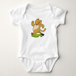 Cat with Choker at Running Baby Bodysuit