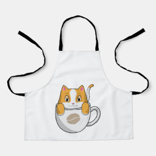 Cat with Coffee Cup Apron
