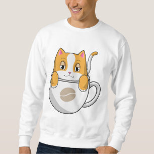 Cat with Coffee Cup Sweatshirt