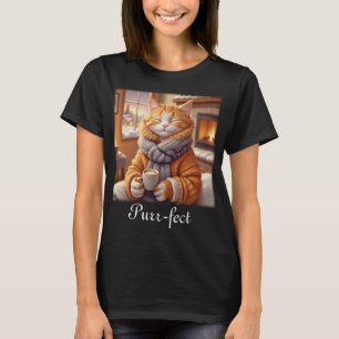 Cat with Coffee Purr-fect  T-Shirt