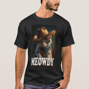Cat with Cowboy Hat for Cats Lovers Cat Mum & Dad T-Shirt