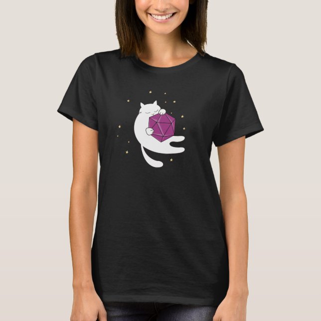 Cat with D20 T-Shirt (Front)