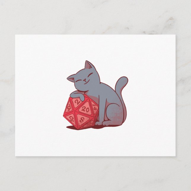 Cat with dice postcard (Front)