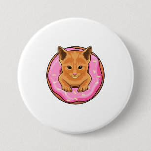 Cat with Donut 7.5 Cm Round Badge
