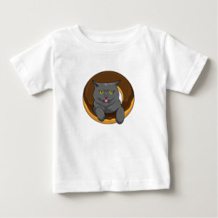 Cat with Donut Baby T-Shirt