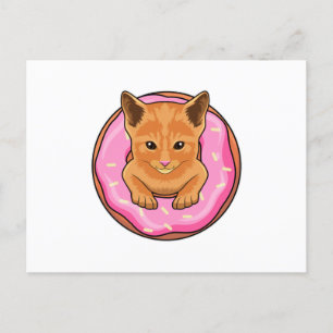 Cat with Donut Postcard