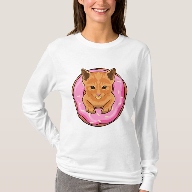 Cat with Doughnut T-Shirt (Front)