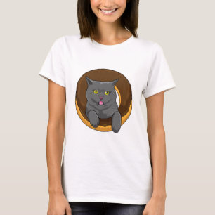 Cat with Doughnut T-Shirt