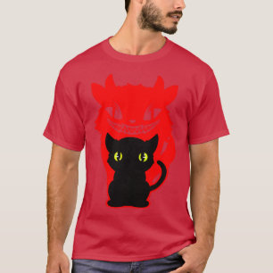 Cat With Evil Shadow For Halloween T-Shirt