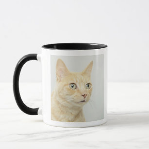 Cat with eyes open wide mug