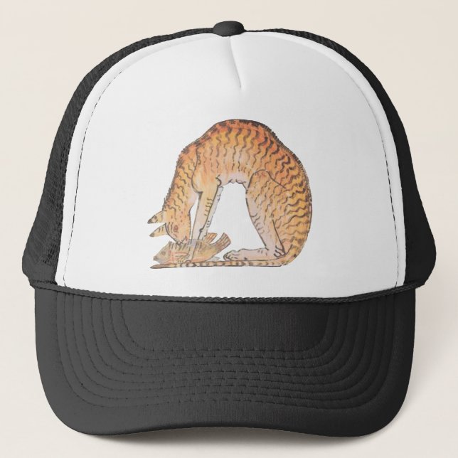 cat with fish trucker hat (Front)