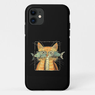 Cat with Fisheyes Kitten Funny Cat Parody iPhone 11 Case