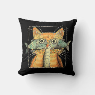 Cat with Fisheyes Kitten Funny Cat Parody Cushion