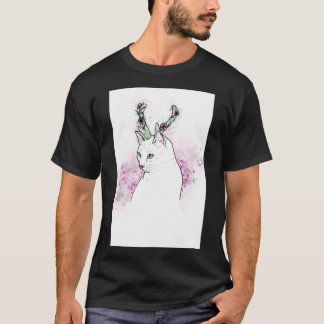 Cat With Floral Antlers (Color version) Classic T T-Shirt