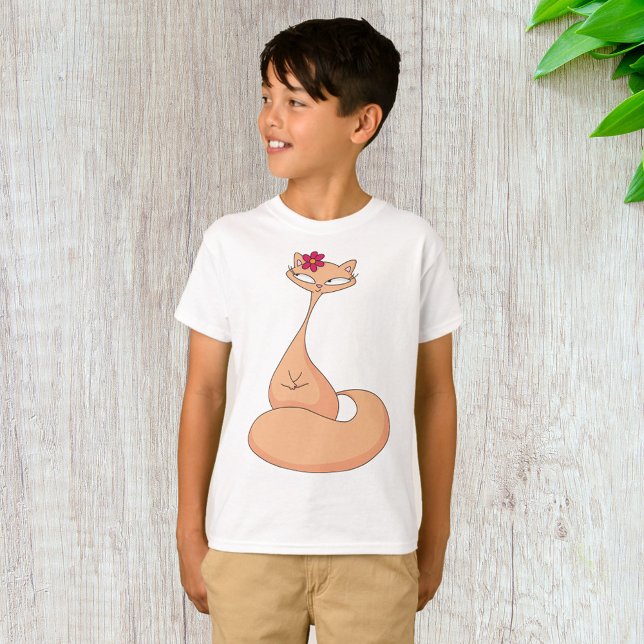 Cat with Flower Cute Kawaii Kitty T-Shirt (Creator Uploaded)