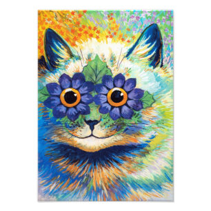Cat with Flower Eyes   Louis Wain   Photo Print
