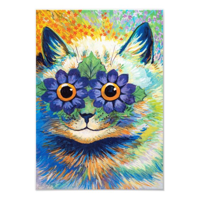 Cat with Flower Eyes | Louis Wain | Photo Print (Front)