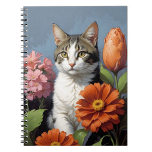 cat with flowers (update) notebook