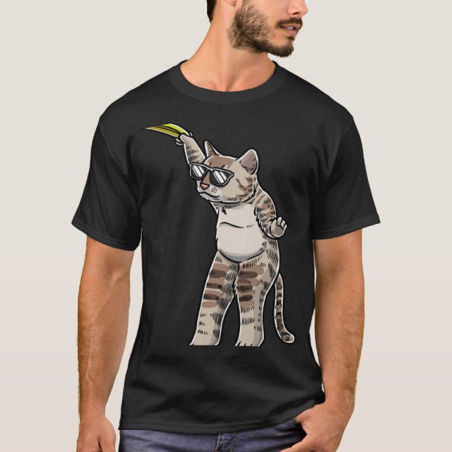 Cat With Frisbee Disc Frisbee Player Thrower Disc  T-Shirt (Front)