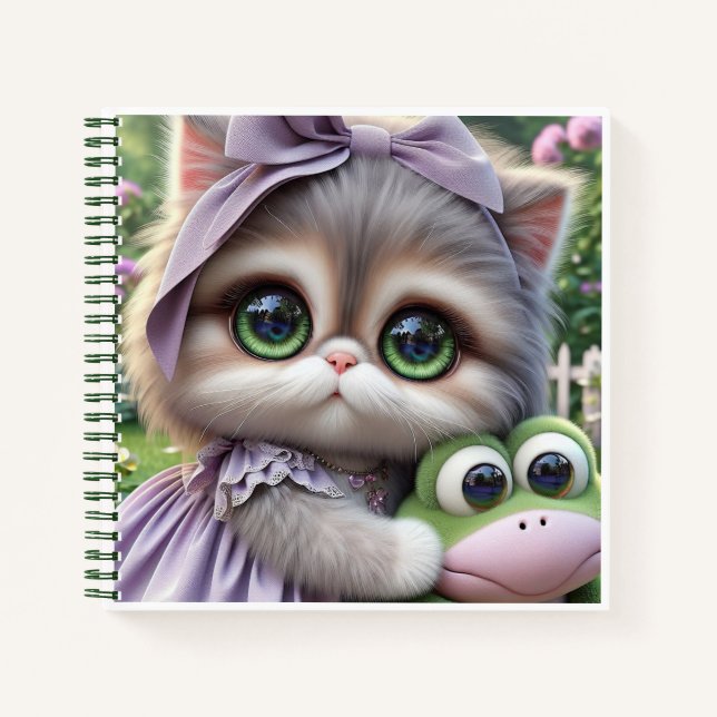 Cat with Frog, by Natasha Us   Notebook (Front)