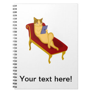 Cat with gadget clipart notebook