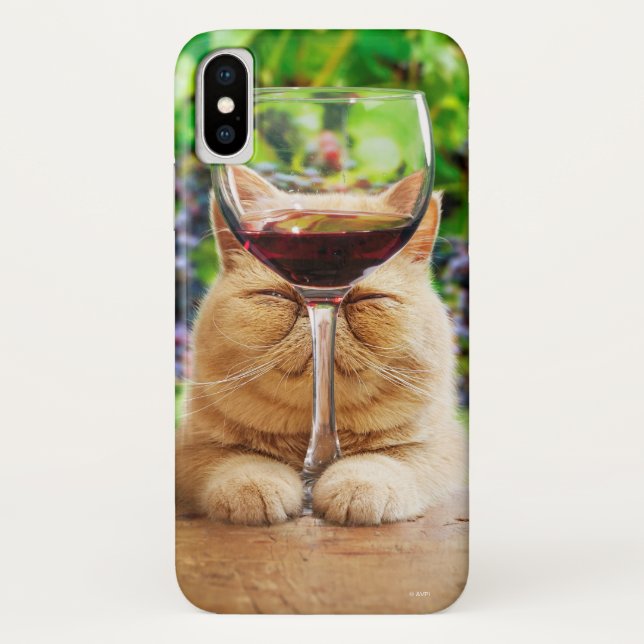Cat With Glass of Wine Case-Mate iPhone Case (Back)