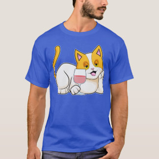 Cat with Glass of Wine T-Shirt
