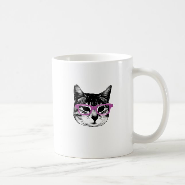Cat with Glasses Coffee Mug (Right)