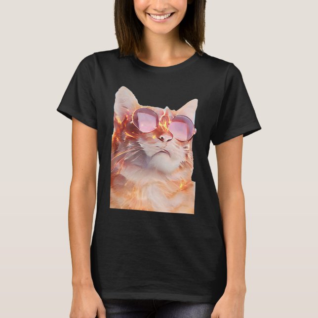 Cat with glasses T-Shirt (Front)