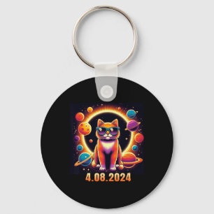 Cat With Gles Solar Eclipse Key Ring