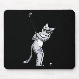 Cat With Golf Club Golfing Golf Player Golfer Mouse Mat