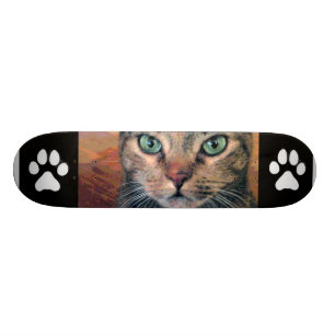 Cat with Green Eyes Skateboard