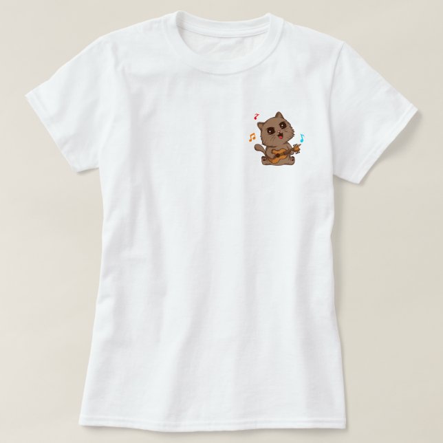 Cat with guitar  T-Shirt (Design Front)