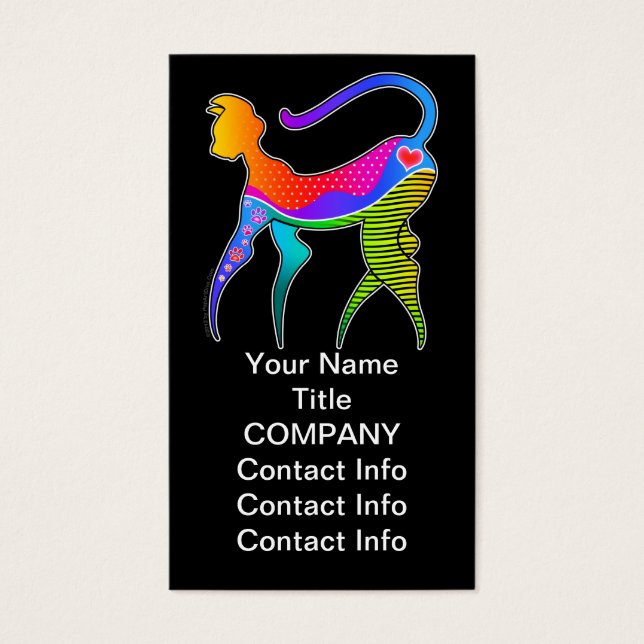 CAT with HEART BUSINESS CARD - GIFT TAG (Front)