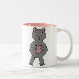 Cat with Heart Mug