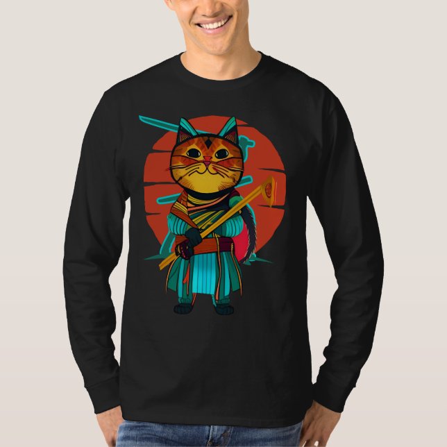 Cat with katana  T-Shirt (Front)