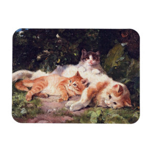 Cat with Kittens Fine Art Magnet