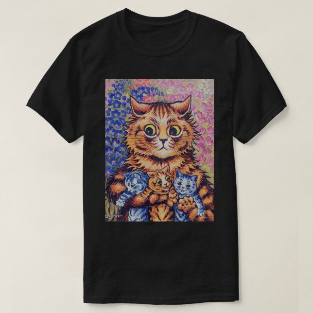 Cat with Kittens, Louis Wain T-Shirt (Design Front)