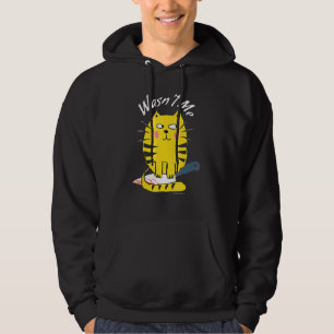 Cat With Knife It Wasn't Me Funny Hilarious Cat Hoodie