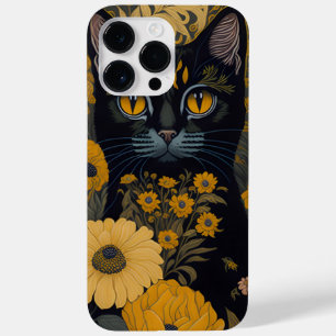 Cat with large eyes in front of flowers Case-Mate iPhone 14 pro max case