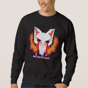 Cat with laser eyes burning down the city sweatshirt
