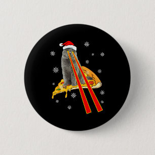 Cat With Laser Eyes Funny Zza Cat Christmas  6 Cm Round Badge